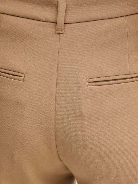 Gant spodnie damskie kolor brązowy proste high waist 4150334