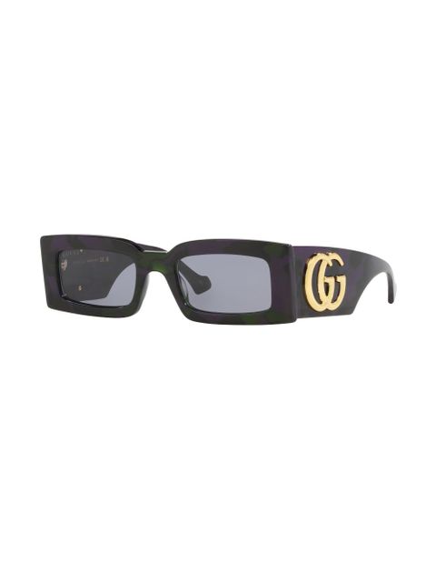 Gucci Eyewear logo-plaque rectangle-frame sunglasses - Purple