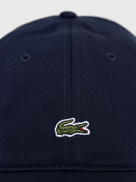 Lacoste czapka z daszkiem bawełniana kolor granatowy z aplikacją RK0491-031