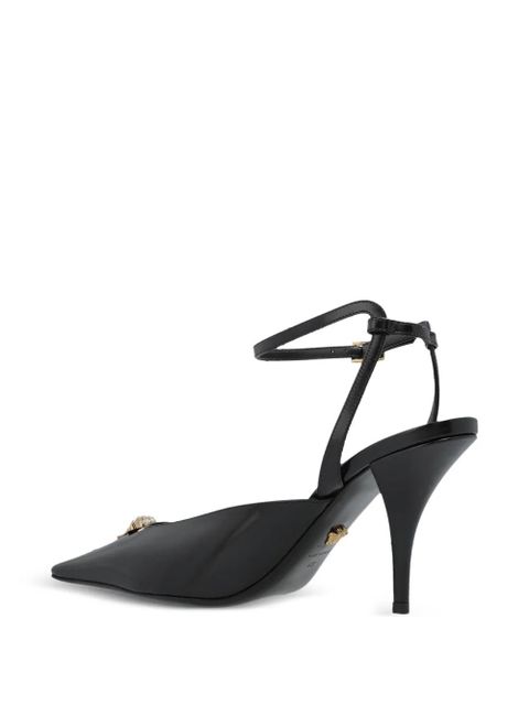 Versace 85mm medusa-embellished pointed-toe pumps - Black