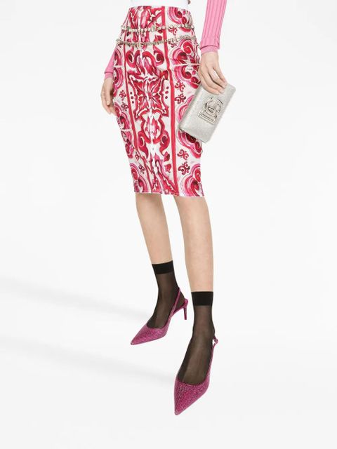 Dolce & Gabbana logo-plaque crystal-embellished crossbody bag - Grey