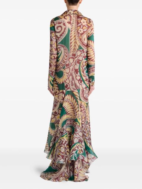 ETRO paisley-print ruffled maxi dress - Green