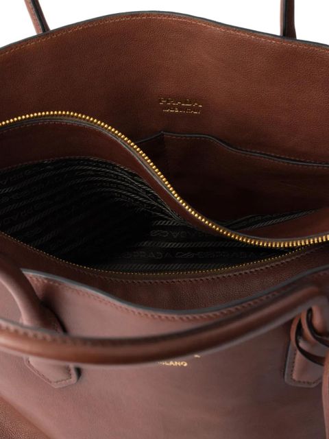 Prada large leather tote bag - Brown