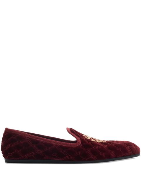 Burberry quilted crest-embellished loafers - Red - zdjęcie produktu nr 1