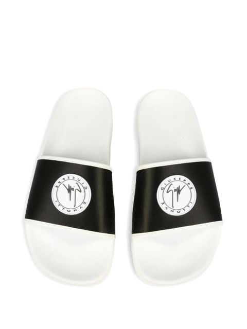 Giuseppe Zanotti logo-patch slides - White