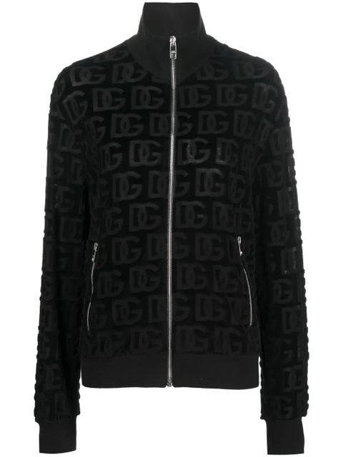 Dolce & Gabbana jacquard-logo zip-up sweatshirt - Black - zdjęcie produktu nr 1
