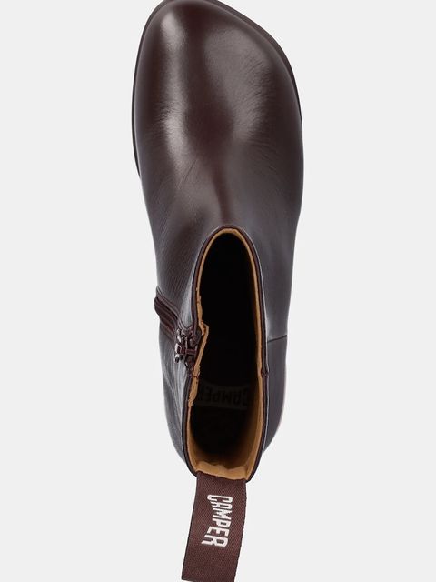 Camper botki skórzane TWS damskie kolor bordowy na słupku K400798-006