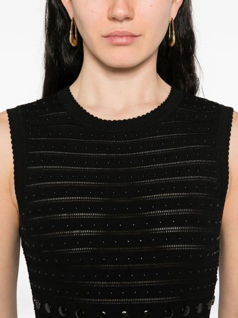 SANDRO textured-knit flared midi dress - Black