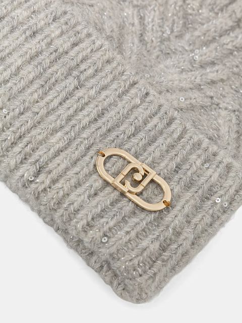 Liu Jo czapka z domieszką wełny kolor szary 2F5009.M0300 - zdjęcie produktu nr 2