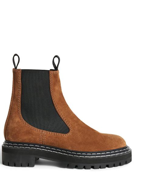 Proenza Schouler contrast-stitch suede Chelsea boots - Brown - zdjęcie produktu nr 1
