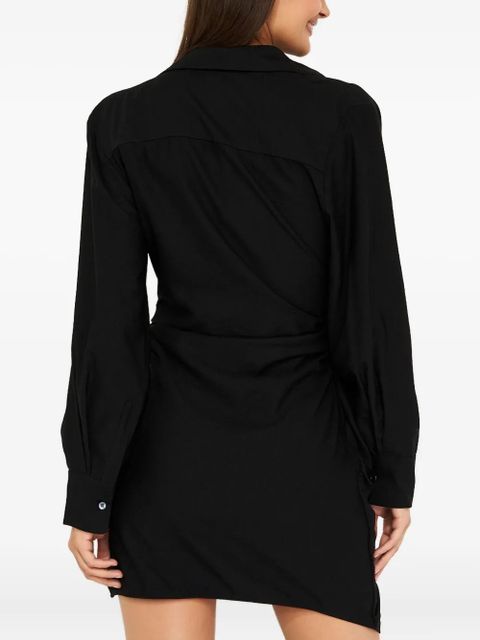 Jacquemus draped asymmetric mini dress - Black