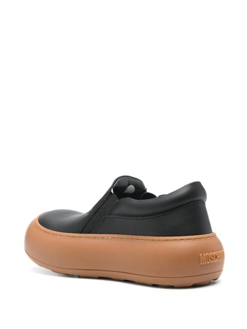 Moschino oversized-sole leather sneakers - Black