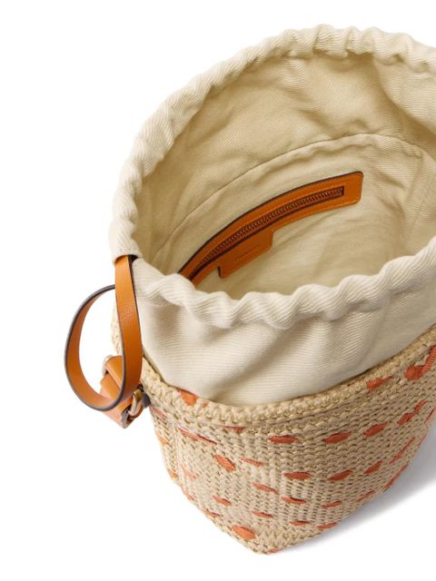 PINKO woven appliqué bucket bag - Neutrals