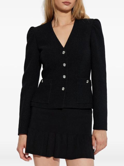 Alessandra Rich v-neck fitted jacket - Black