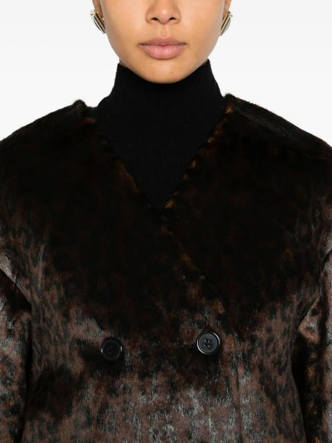 The Frankie Shop double-breasted patterned jacket - Brown