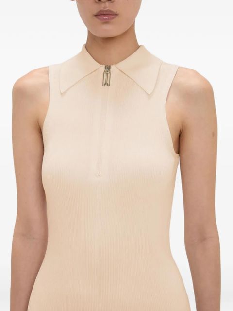 Victoria Beckham Mira zip-up midi dress - Neutrals