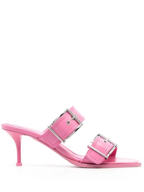 Alexander McQueen 75mm buckled leather sandals - Pink - zdjęcie produktu nr 1