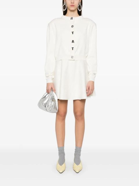 ROTATE BIRGER CHRISTENSEN lettering-buttons cardigan - White - zdjęcie produktu nr 2