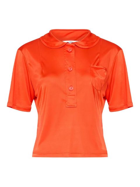 Maison Margiela satin polo shirt - Orange - zdjęcie produktu nr 1