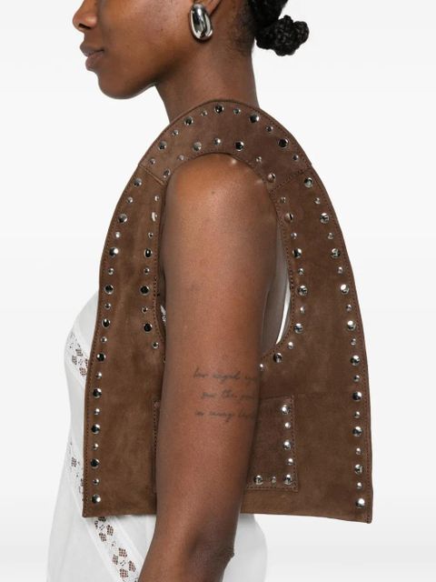 Gimaguas mini Franca studded suede shoulder bag - Brown - zdjęcie produktu nr 2