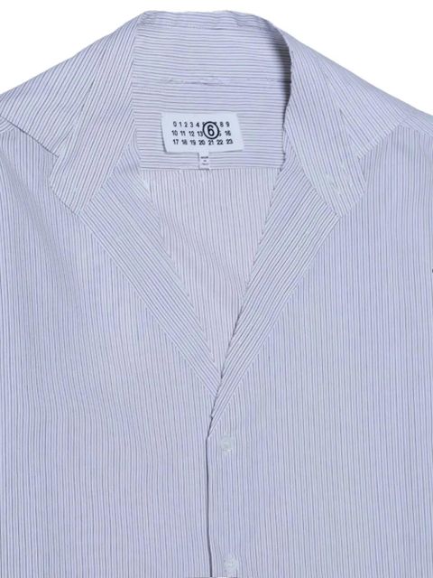 MM6 Maison Margiela pinstripe v-neck shirt - Blue