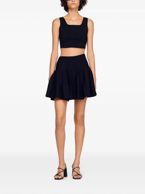 SANDRO mini knit godet skirt - Black - zdjęcie produktu nr 2