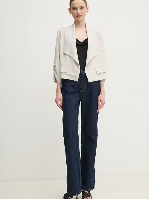 Joseph Ribkoff marynarka kolor beżowy niezapinana gładka 251088 - zdjęcie produktu nr 2