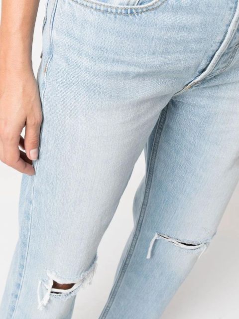 RE/DONE '70s ripped-knee cropped jeans - Blue