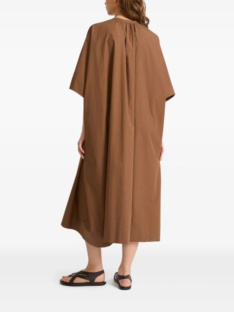 Yves Salomon poplin kaftan dress - Brown