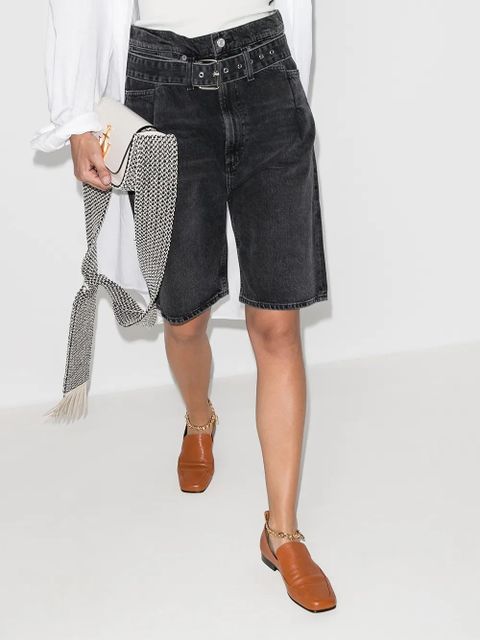 AGOLDE Reworked '90s belted denim shorts - Black