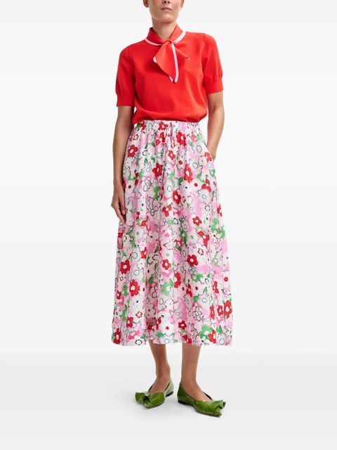 Essentiel Antwerp Julianne floral-detail midi skirt - Pink - zdjęcie produktu nr 2
