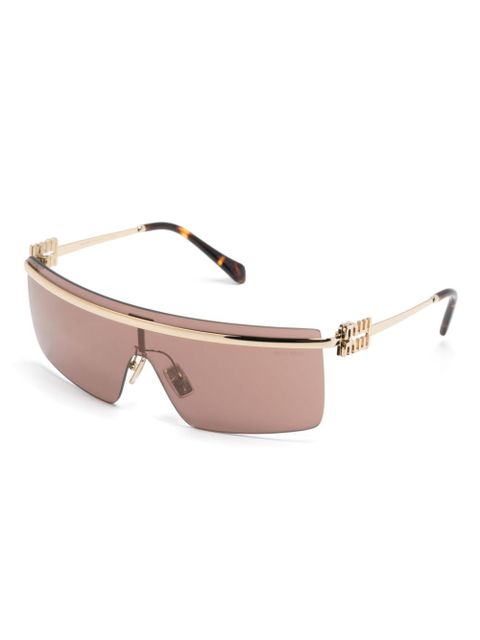 Miu Miu Eyewear shield-frame sunglasses - Gold - zdjęcie produktu nr 2