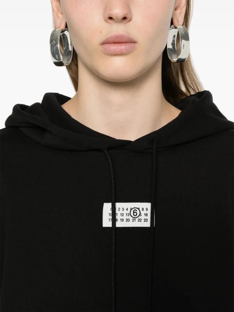 MM6 Maison Margiela numbers-patch hoodie - Black