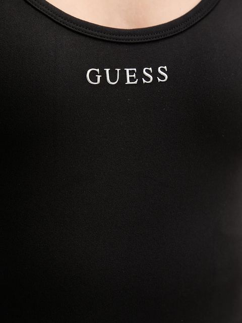 Guess kombinezon MARGOT kolor czarny z dekoltem okrągłym V5RD06 KCD02