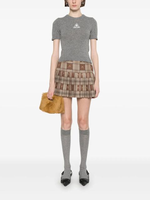 Marine Serre logo-embroidered T-shirt - Grey - zdjęcie produktu nr 2