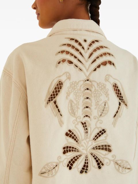 FARM Rio Richelieu cut-out cropped jacket - Neutrals