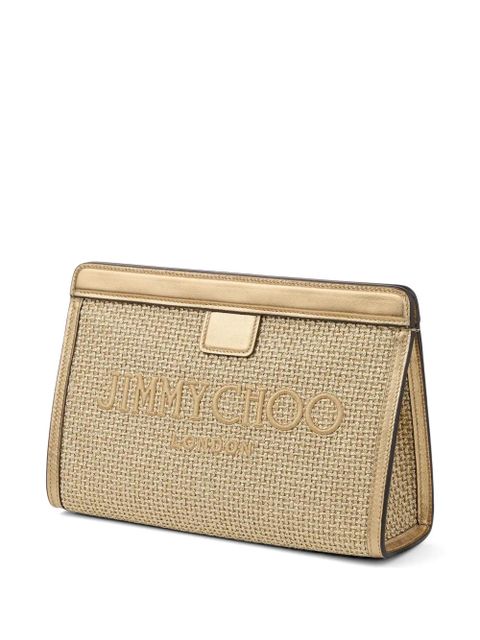 Jimmy Choo Avenue London logo clutch bag - Neutrals