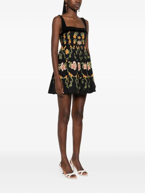 Agua By Agua Bendita Barbara floral mini dress - Black