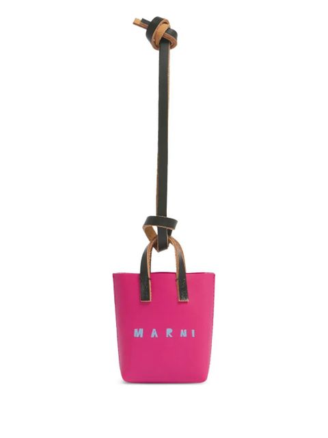 Marni stitching printed bag charm - Pink - zdjęcie produktu nr 1