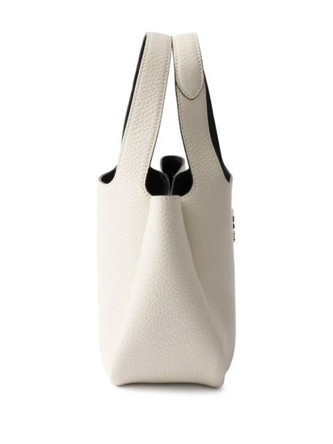 Prada mini leather tote bag - White