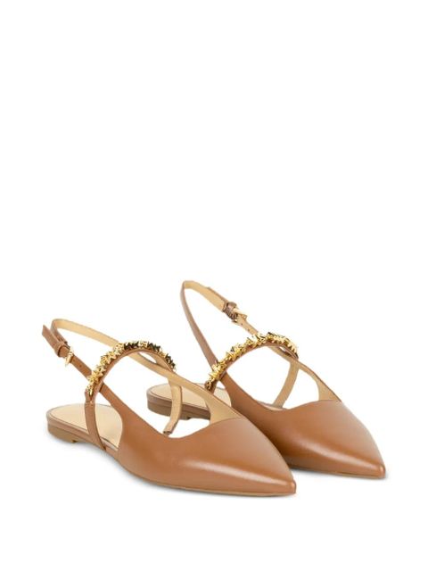 Michael Kors pointed-toe chain-detail ballet flats - Brown - zdjęcie produktu nr 2