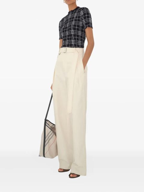 Burberry gabardine belted trousers - Neutrals