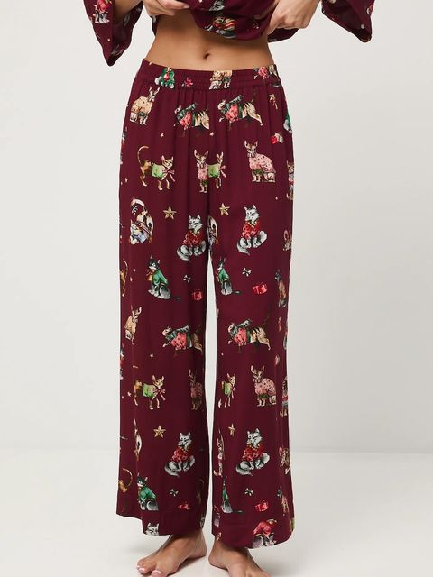 Medicine piżama damska kolor bordowy