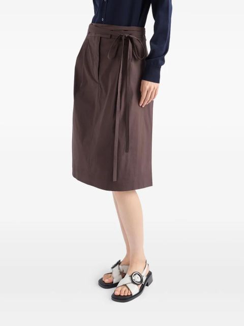 Prada poplin wrap skirt - Brown