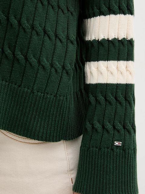 Tommy Hilfiger sweter bawełniany damski kolor zielony WW0WW47633