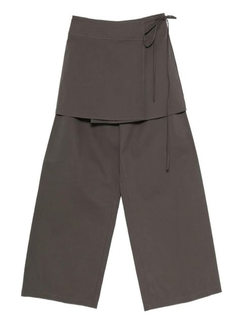 Eleh wrap-effect layered trousers - Brown - zdjęcie produktu nr 1