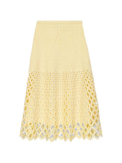 Maje embellished openwork midi skirt - Yellow - zdjęcie produktu nr 1