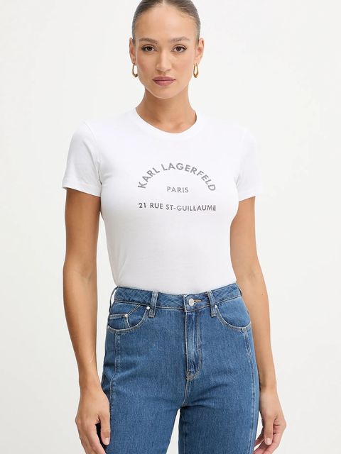 Karl Lagerfeld t-shirt bawełniany damski kolor biały B1W17033 - zdjęcie produktu nr 1
