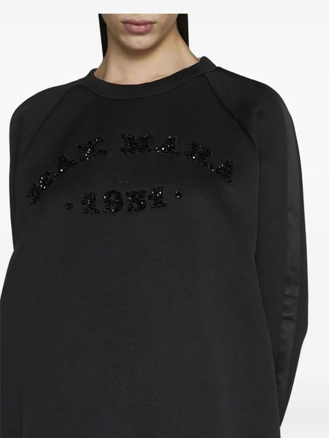 Max Mara embellished satin-panel sweatshirt - Black