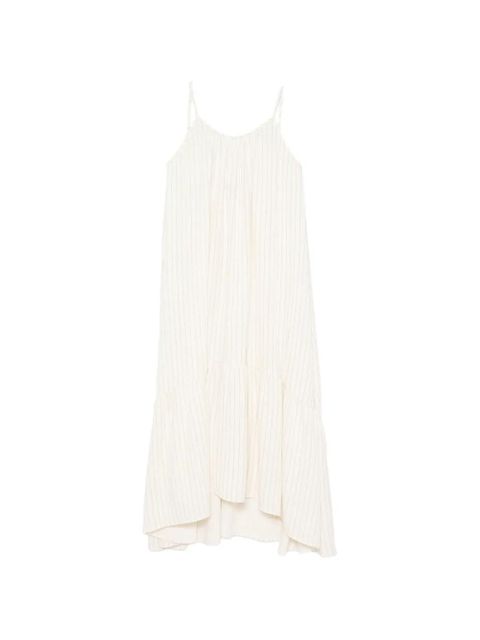 Eleh pinstriped asymmetric dress - Neutrals - zdjęcie produktu nr 1